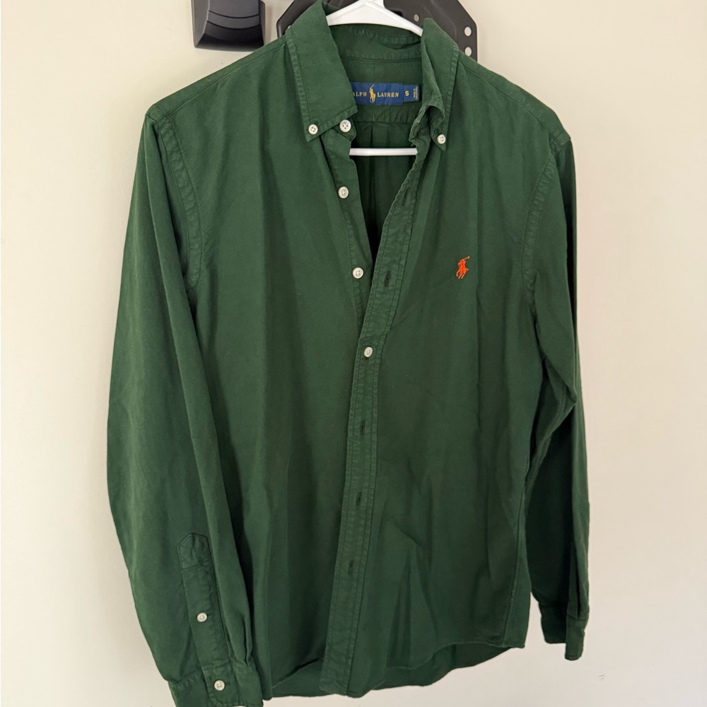 Polo by Ralph Lauren Men's Green Button Down Shirt